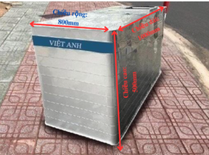Bể vuông inox đặt nổi Việt Anh 400l