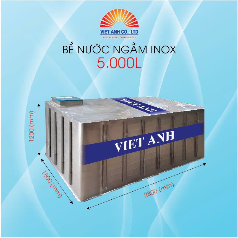 Bể nước ngầm inox Việt Anh 5000l