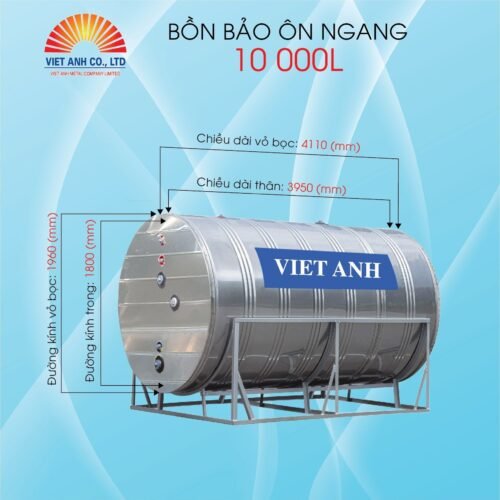 Bình bảo ôn Việt Anh 10000l ngang