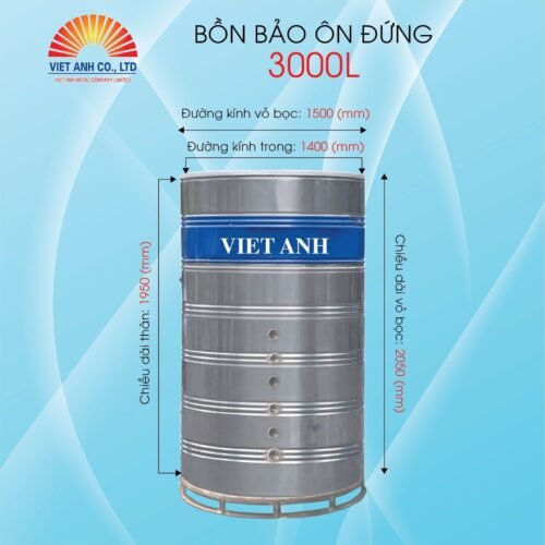 Bình bảo ôn Việt Anh 3000l đứng