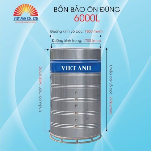 Bình bảo ôn Việt Anh 6000l đứng