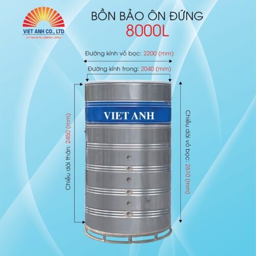 Bình bảo ôn Việt Anh 8000l đứng