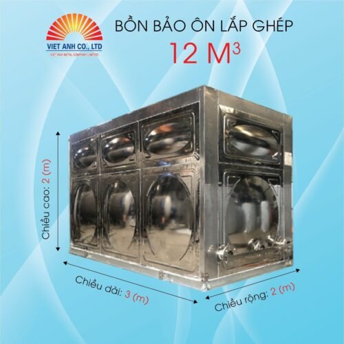 Bồn bảo ôn lắp ghép Inox Việt Anh 12m3