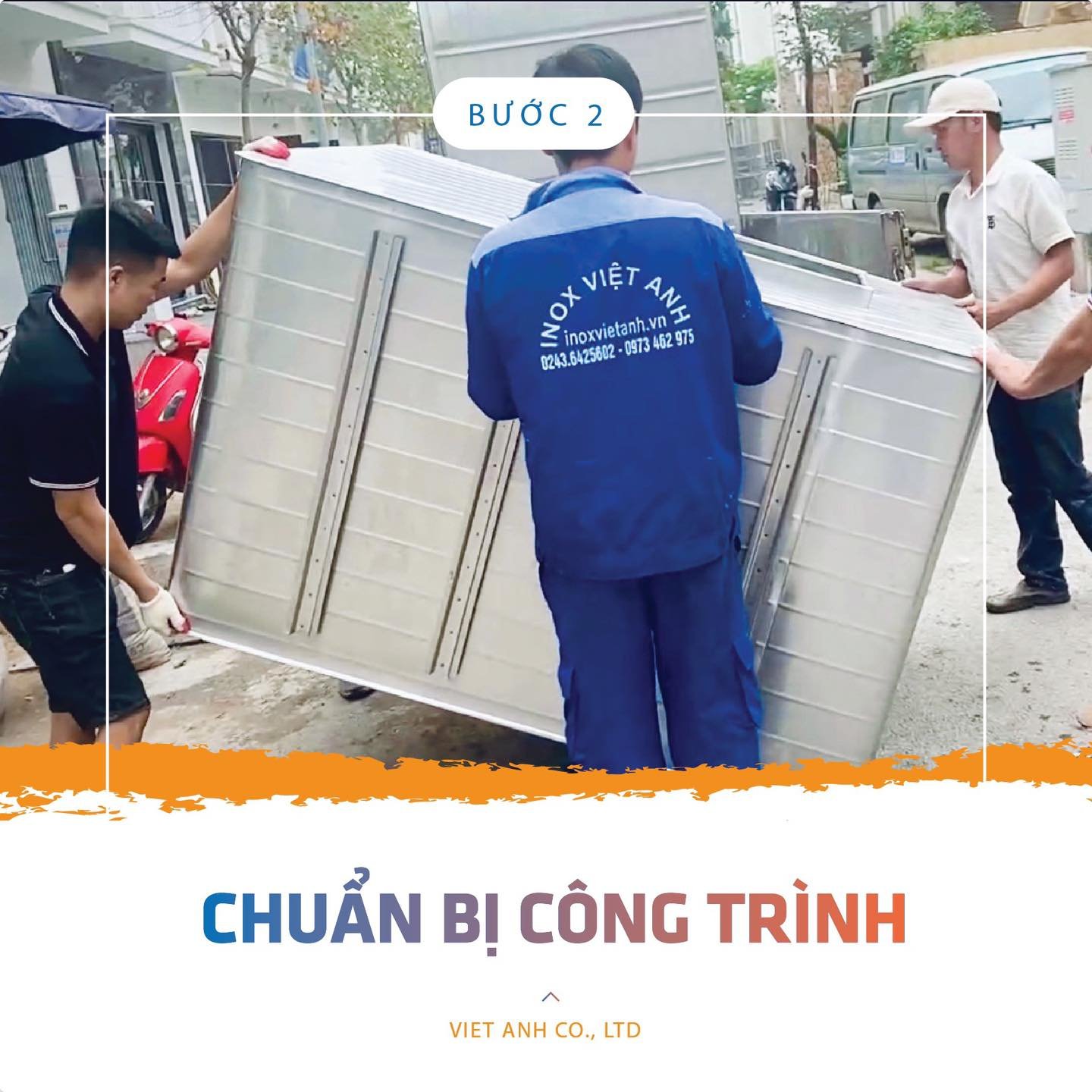 Bồn bể inox Việt Anh - Dự án Sam Sung - Bước 2