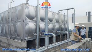 Lắp đặt bồn bể inox tại bệnh viện Hạnh Phúc