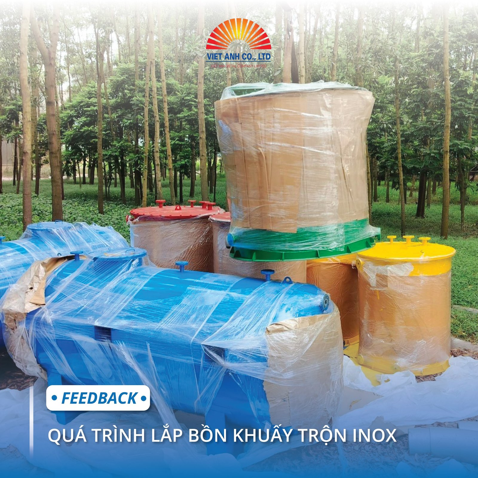 Quá trình lắp bồn khuấy trộn Inox Việt Anh 4