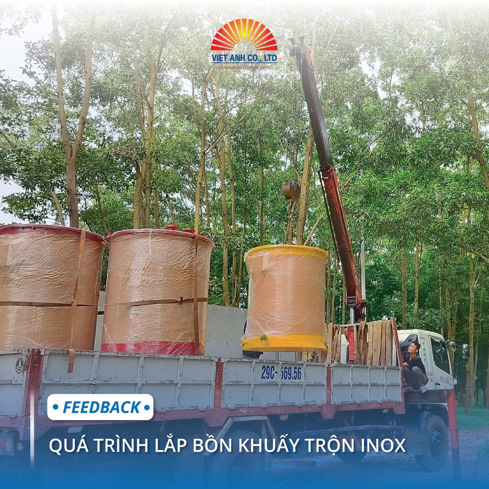 Quá trình lắp bồn khuấy trộn Inox Việt Anh 5