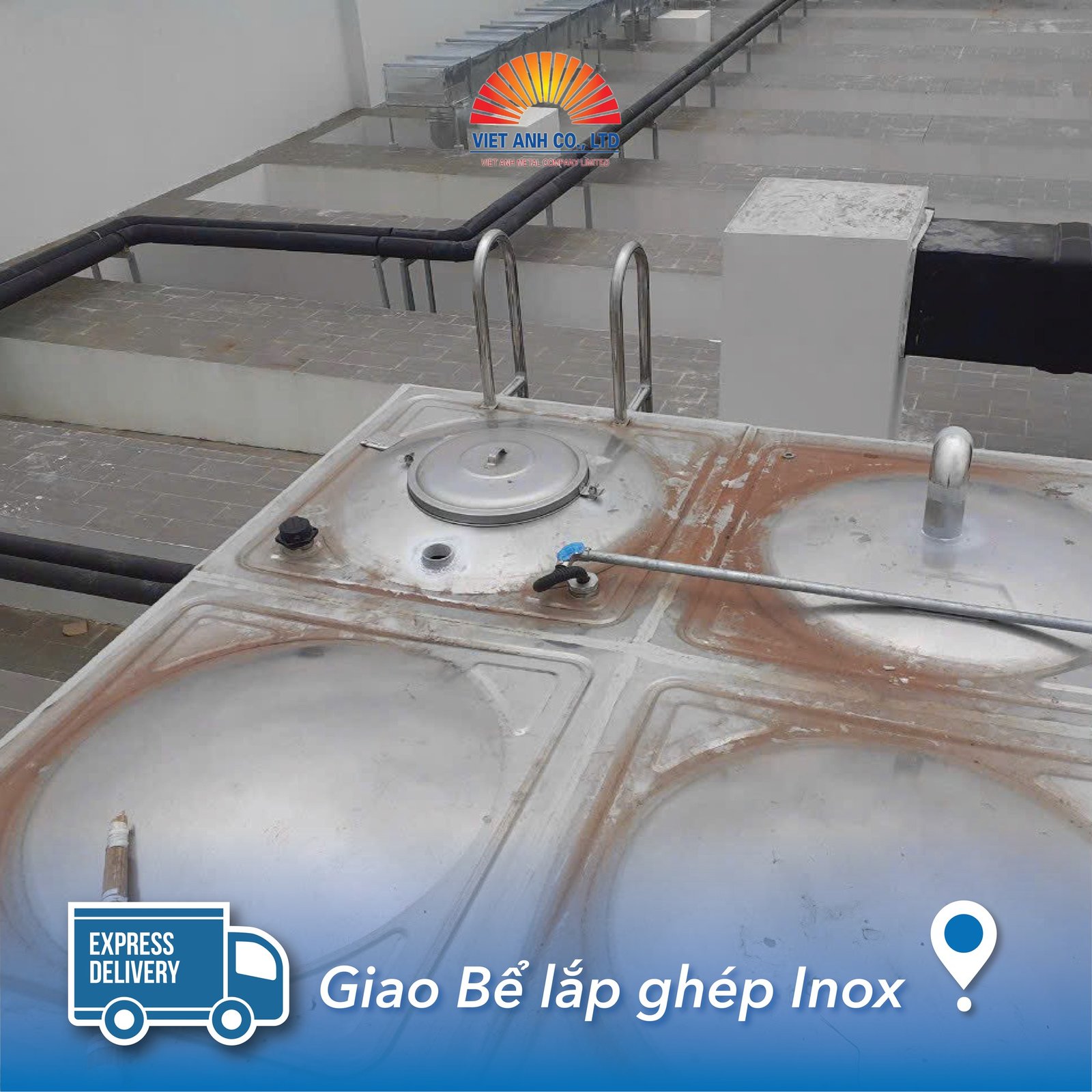 Giao bể lắp ghép inox cho khách hàng tại Đà Nẵng