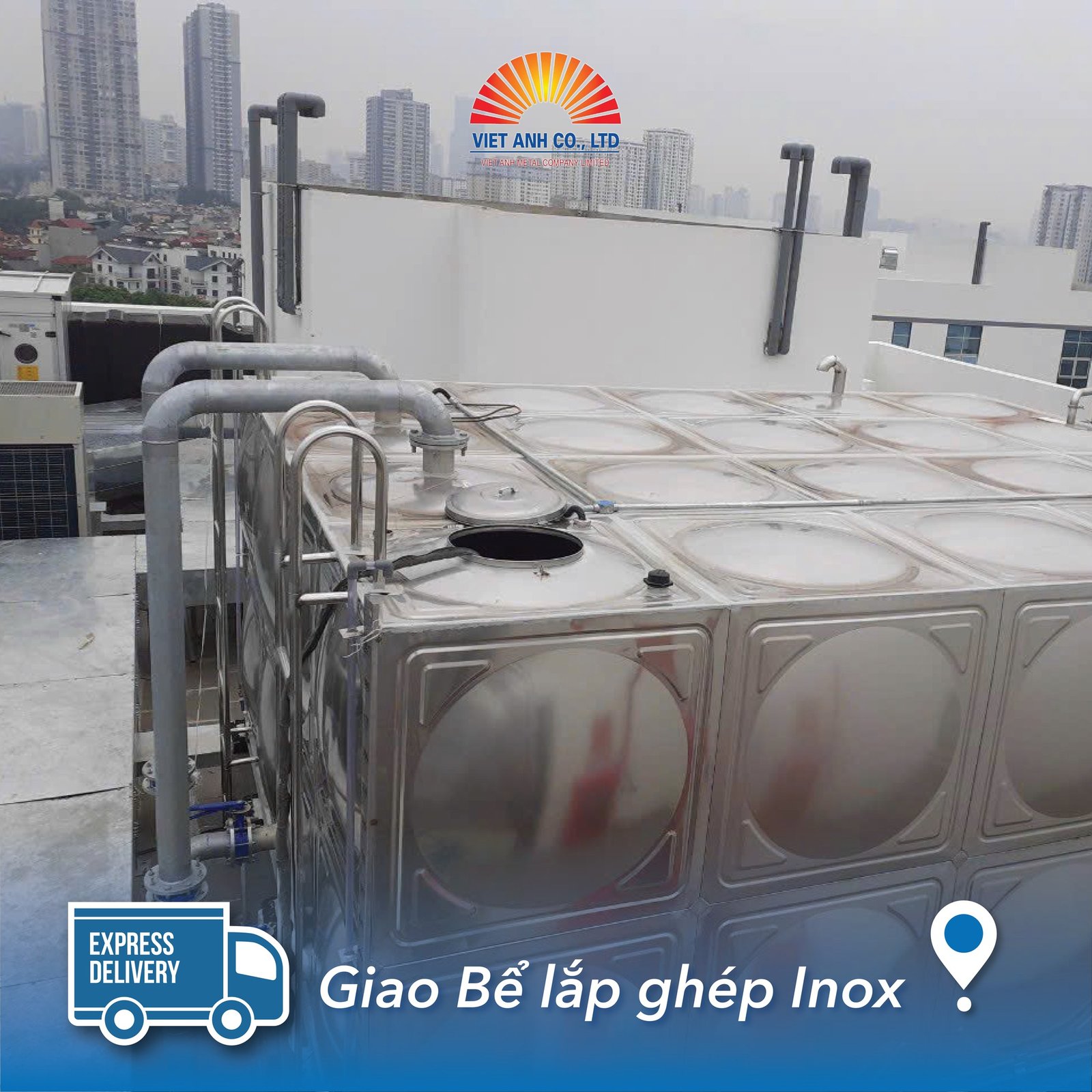 Giao bể lắp ghép inox cho khách hàng tại Đà Nẵng