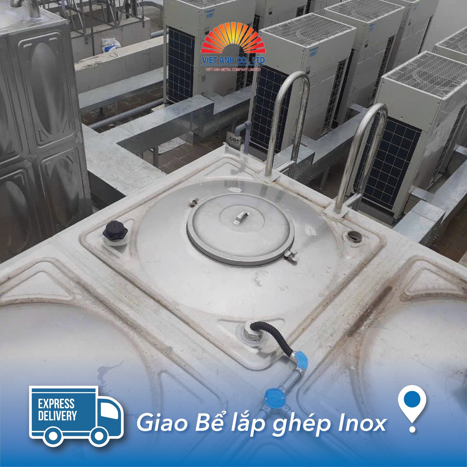 Giao bể lắp ghép inox cho khách hàng tại Đà Nẵng