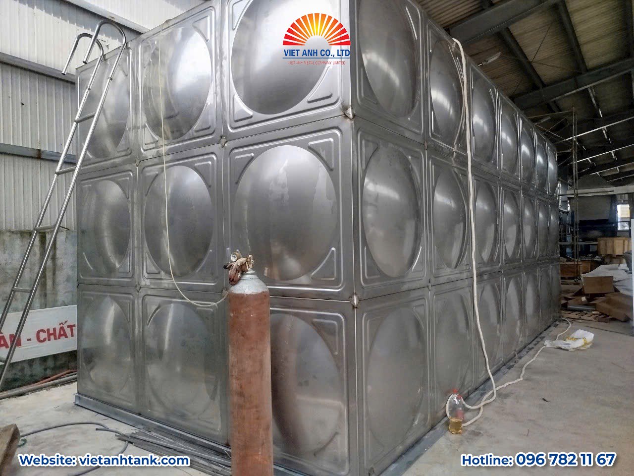 Bồn bể Kim Khí Việt Anh Giao - Lắp đặt Bồn lắp ghép inox Việt Anh cho khách tại Bắc Ninh