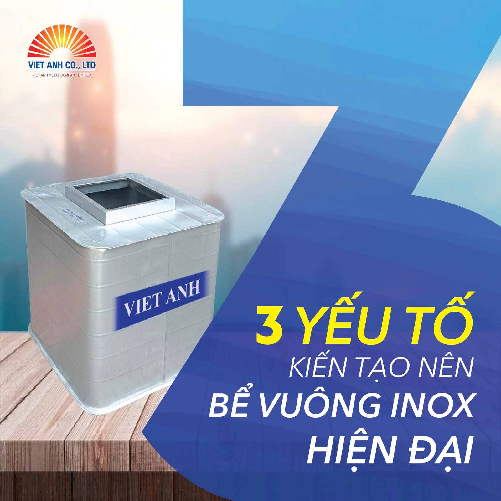 Ba phẩm chất chính của bể vuông inox hiện đại