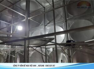 Việt Anh thi công bồn lắp ghép Inox cho khu vui chơi nghỉ dưỡng tại Tuyên Quang