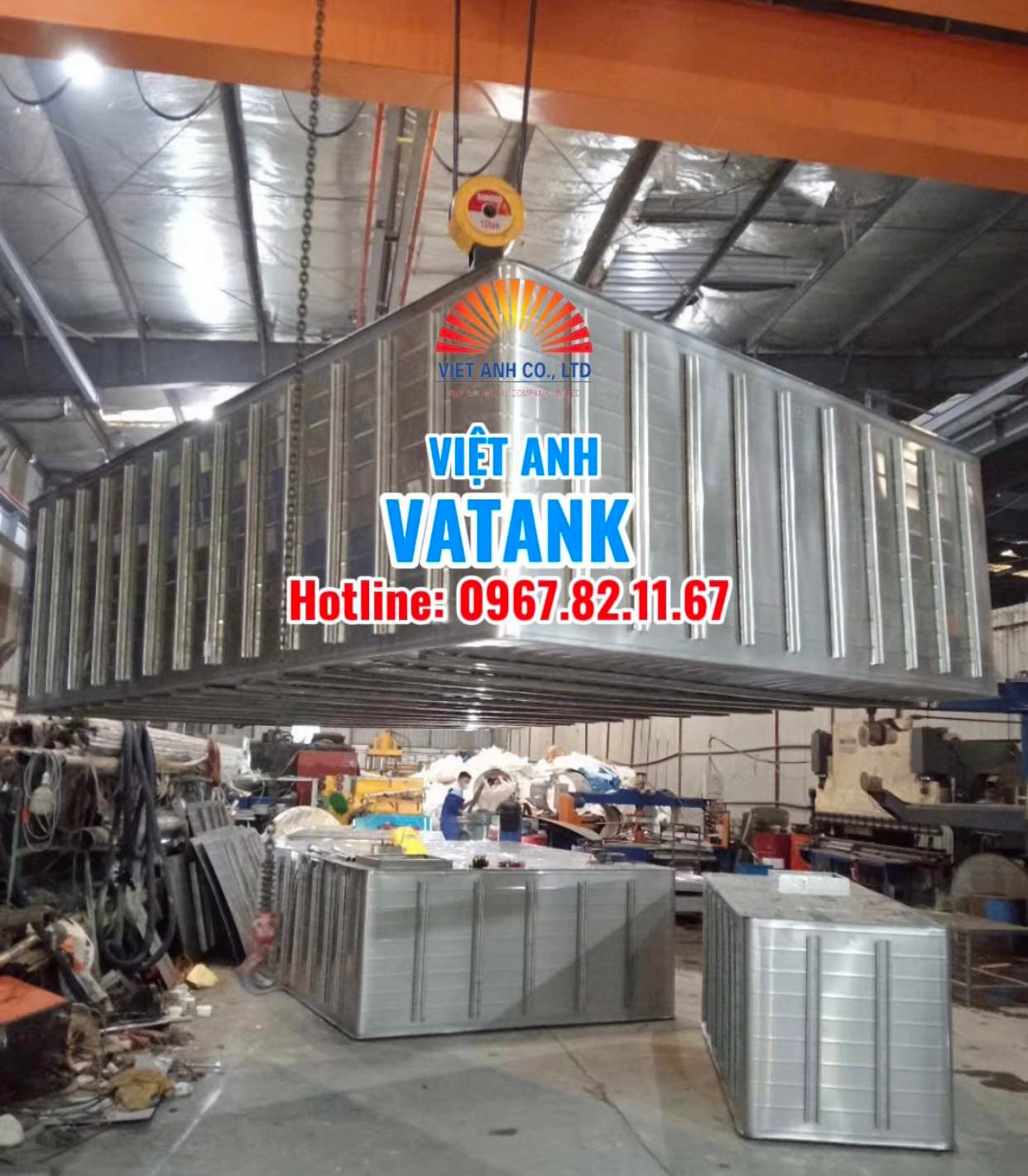 Bể ngầm inox Việt Anh-dập nổi ký hiệu VA304