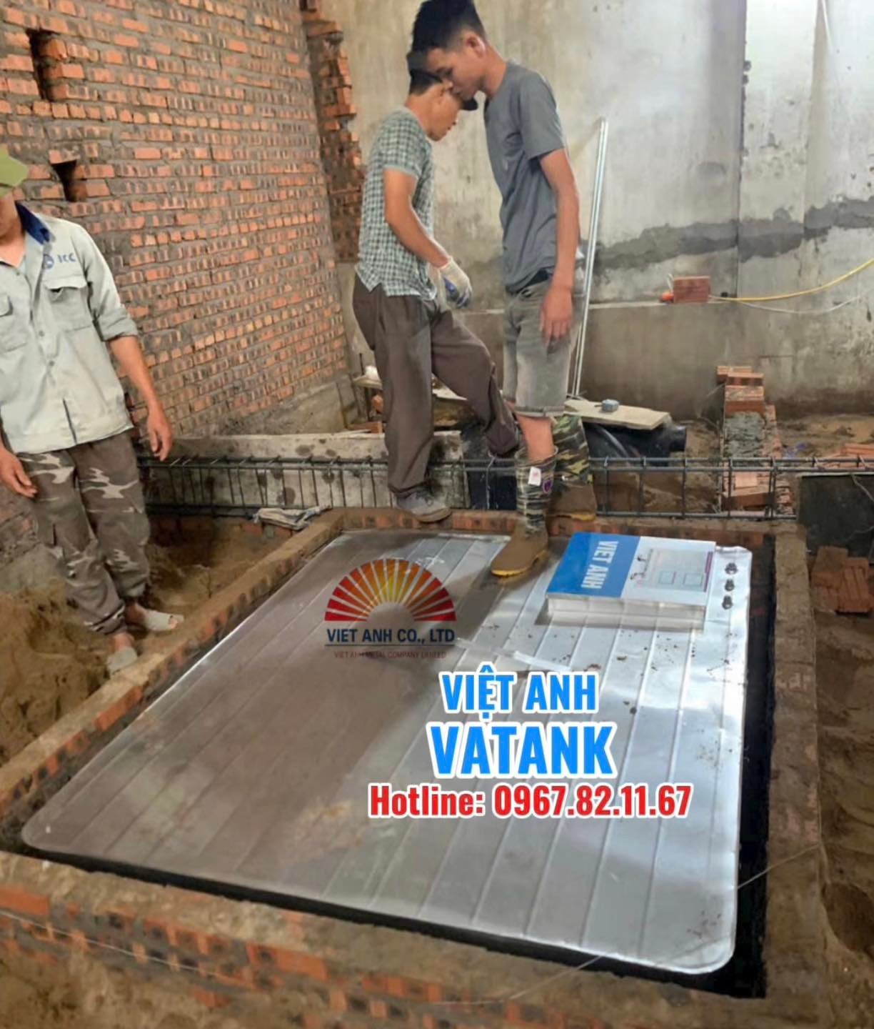 Hình ảnh thi công thực tế bể ngầm inox Việt Anh