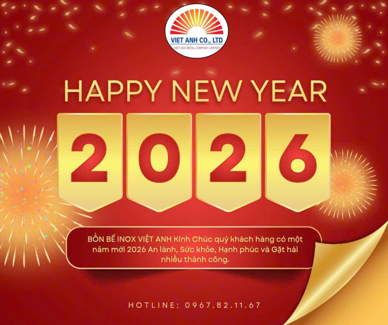 Bồn bể inox Việt Anh VATANK chúc mừng năm mới 2026