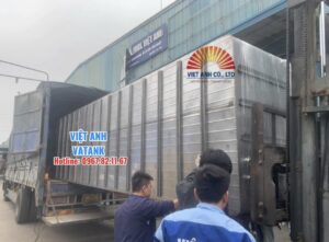 Cận cảnh hệ thống gân tăng cứng kép trên thân bồn Inox VATANK