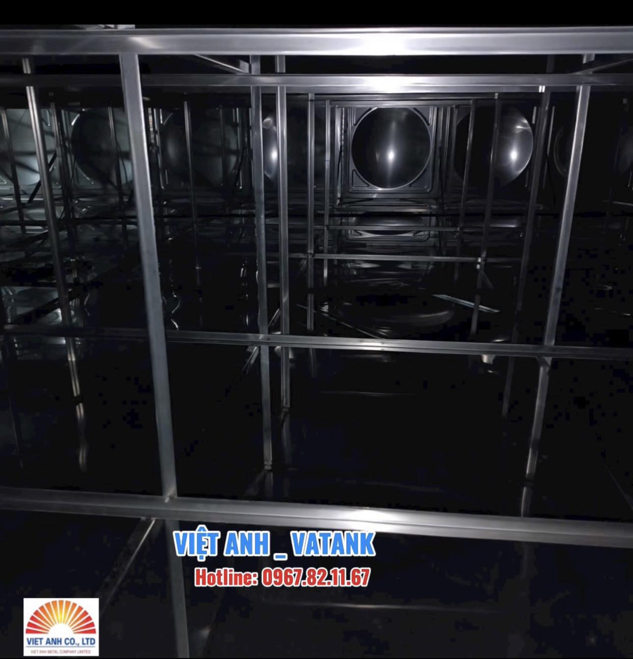 Kết cấu khung bể inox lắp ghép chắc chắn VATANK
