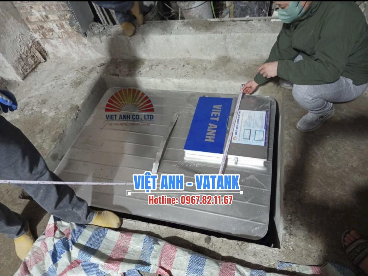 Quá trình thi công lắp đặt bể ngầm inox Việt Anh Vatank âm dưới đất