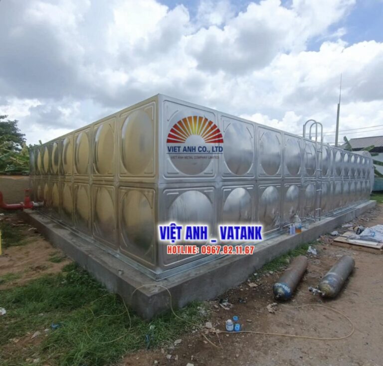 Bàn giao bể inox lắp ghép 200m³ do Việt Anh VATANK thi công