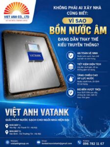 Bồn nước âm inox Việt Anh VATANK giải pháp nước sạch cho nhà hiện đại
